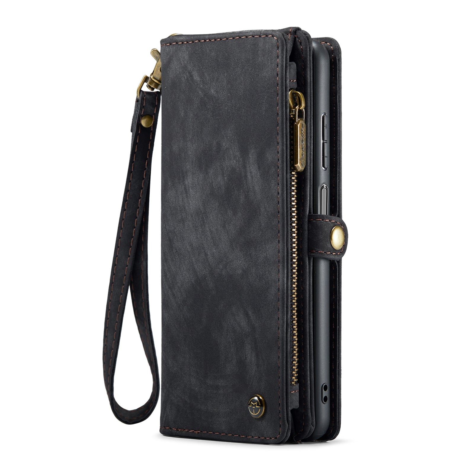 For Samsung Galaxy A16 5G / A16 4G Case CASEME 008 Series Detachable Leather Zipper Wallet Phone Cover - Black For Samsung Galaxy A16 5G / A16 4G Case CASEME 008 Series Detachable Leather Zipper Wallet Phone Cover - Black
